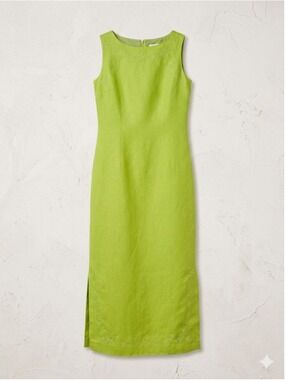 EUC Vintage 90s Jessica Howard Linen-Blend Maxi Dress, Lime, Size 6